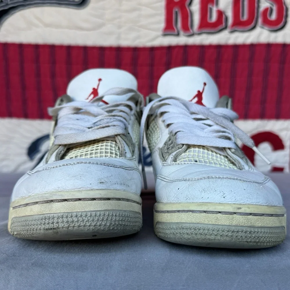 Size 9.5 - Jordan‎ 4 Retro Mid White Oreo Grey White Leather (CT8527-100)